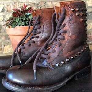 Bed Stu Studded Moto Combat Boots